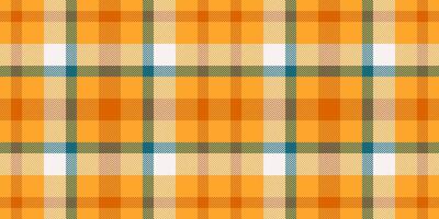 Tracery textile check background, cultural pattern texture. 50s fabric plaid tartan seamless in orange and white colors. vector