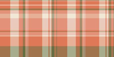 Kitchen pattern check textile, merry christmas tartan fabric. Sketching plaid seamless background texture in orange and red colors. vector