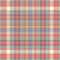 Dreamy tartan fabric pattern, cosy check textile. Herringbone plaid background seamless texture in red and pastel colors. vector