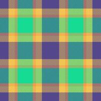 Calm check textile , attire fabric plaid tartan. Installing background pattern seamless texture in indigo and mint colors. vector
