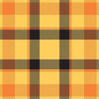 Plaid check pattern in orange and red colors. Seamless fabric texture. Tartan textile print. vector