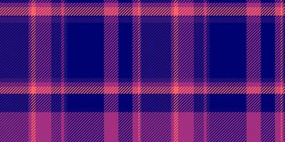 Customer fabric seamless check, editable plaid textile texture. Pure background pattern tartan in blue and pink colors. vector