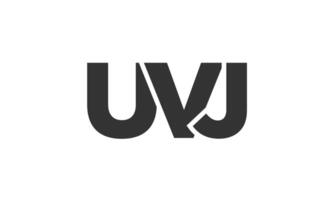 UVJ logo design template with strong and modern bold text. Initial based logotype featuring simple and minimal typography. Trendy company identity. vector