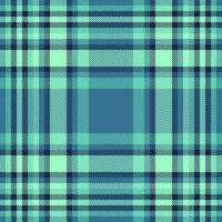 National textile background pattern, suit check texture fabric. Canadian plaid tartan seamless in cyan and green colors. vector
