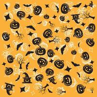 Pattern pumpkins background spooky pattern vector