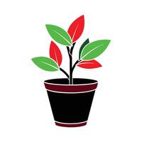 coloring plant in a pot icon isolated on white background vector