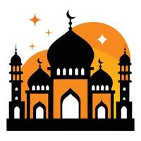 mosque silhouettes isolated on a white background vector