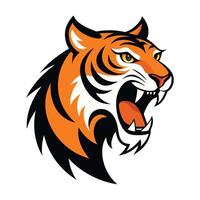 tiger head isolated on white background vector