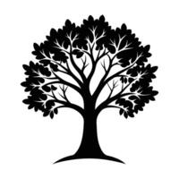 tree silhouette , icon isolated on white background vector