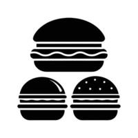 set of burger silhouette icons , illustration on white background vector