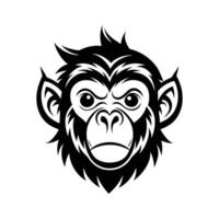 monkey head silhouette icon isolated on white background vector