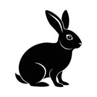 illustration of a bunny, illustration of a rabbit silhouette icon isolated on a white background vector