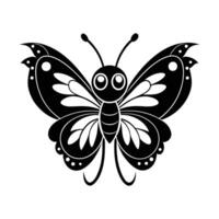 black and white butterfly silhouettes isolated on a white background vector