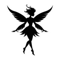 silhouette of a fairy icon on a white background vector
