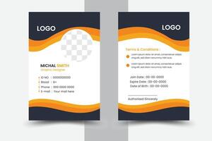 Modern ID card design template. Employee identity card design. Creative and clean corporate business card template, Luxury and elegant business card design template vector