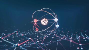 Abstract system of quantum computing, the future supercomputer technology, 3d rendering video