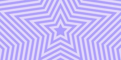 Purple concentric stars background. Trendy y2k pattern in pastel colors. Groovy psychedelic wallpaper design. Aesthetic poster with hypnotic psychedelic effect. flat illustration vector