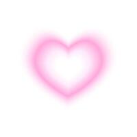Pink heart shape with gradient aura effect. Trendy y2k sticker in holographic blurry style isolated on white background. Valentine day decoration element vector