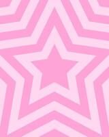 Concentric pink stars background. Trendy y2k pattern in pastel colors. Groovy psychedelic wallpaper design. Aesthetic poster with hypnotic effect in 70s, 80s, 90s, 00s style vector