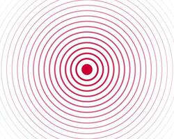 Red concentric circles background. Pain, touch screen, ripples, epicenter, sonar wave, radar, target, soundwave, radiation wallpaper. Simple illustration with hypnotic effect vector