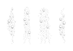Fizzy carbonated drink texture. Underwater oxygen bubbles. Champagne, beer, soda, cola, seltzer sparkling wine stream. Soap, shampoo, gel suds. Effervescent pill trace vector