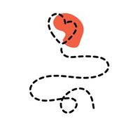 Continuous line heart shape on white background for valentines. vector