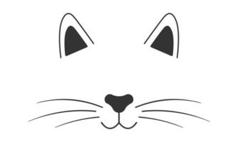 Cat muzzle with ears and whiskers, nose, mouth. Cute animal mask filter. Signboard design for pet grooming and bathing salon or stuff store vector