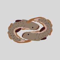 Editable illustration of a snakehead fish vector