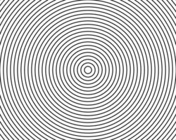 Concentric black and white circles background. Ripples texture, epicenter, sun burst, radar signal, sonar wave pattern. Simple illustration with hypnotic effect vector