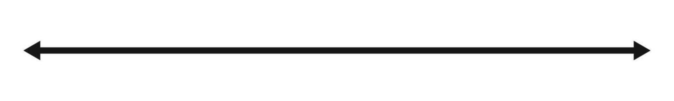 Double arrow sign. Long straight horizontal arrow with two sided pointers. Black width or east and west symbol isolated on white background. graphic illustration vector