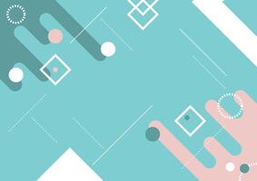 Green and pink geometric and flat design shapes on a green background. vector