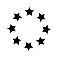 Round frame with stars arranged in a circle. Prize, success, reward or award banner template. Starry ring emblem with empty space isolated on white background. graphic illustration vector