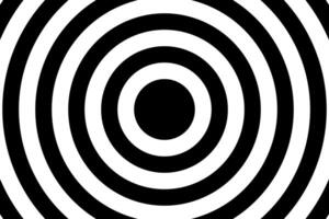 Black and white concentric circles background. Target, aim, pain point, epicenter, sun burst, radar, water ripples, sonar wave, whirlpool, radio signal banner. Simple illustration vector