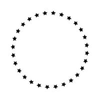 Round frame with stars arranged in a circle isolated on white background. Prize, success or award banner. Starry ring emblem with empty space. graphic illustration vector