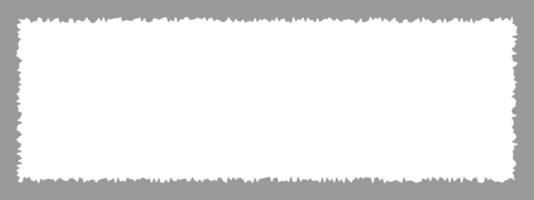 Empty white rectangle shape with torn edges isolated on gray background. Torn paper texture. Blank ripped text box, label, tag, patch, banner template. Collage design element vector