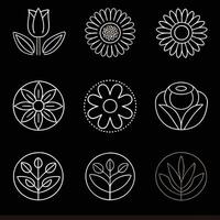 Stylish Lotus Flower Illustration with White Text on Dark Background. vector