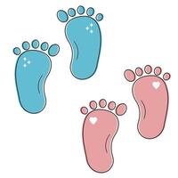 child's footprint, color isolated illustration, children's clipart vector