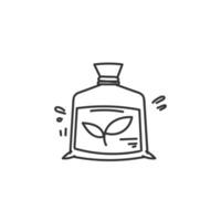a bag with a plant in it on a white background vector