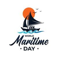 World Maritime Day template background with sailboat for World Maritime Day vector