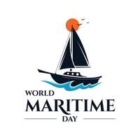 World Maritime Day banner with sailboat template background vector
