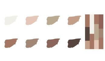 Color trends 2025. Mocha mousse color palette. Harmonious trendy colors. vector