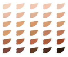 Skin tones color palette. Color trends. 30 selected colors. vector
