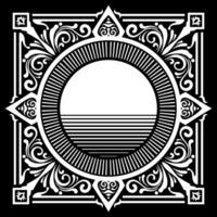 A vintage frame illustration element. Floral symmetry border. Fit for banner, background, merchandise. Eps 10. vector