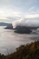 Sunrise view from Mount Bromo in Indonesia photo