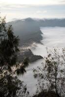 Sunrise view from Mount Bromo in Indonesia photo
