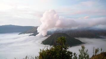 Sunrise view from Mount Bromo in Indonesia photo