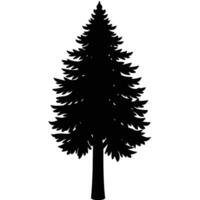 A silhouette of a pine tree on a white background vector