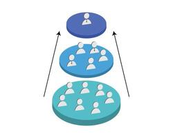 bottom up budgeting from bottom to management level vector