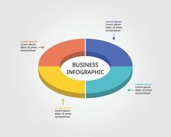 timeline circle chart template for infographic for presentation for 4 element vector