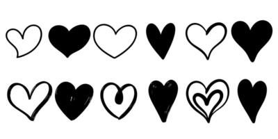 Doodle sketch style of hearts icon illustration for concept design. vector